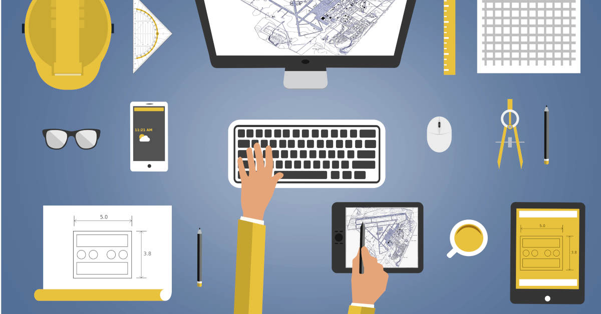 Ilustración de procesos GIS - Ingeniero en escritorio