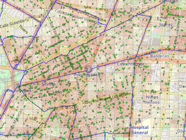 Mapa composición de capas GIS