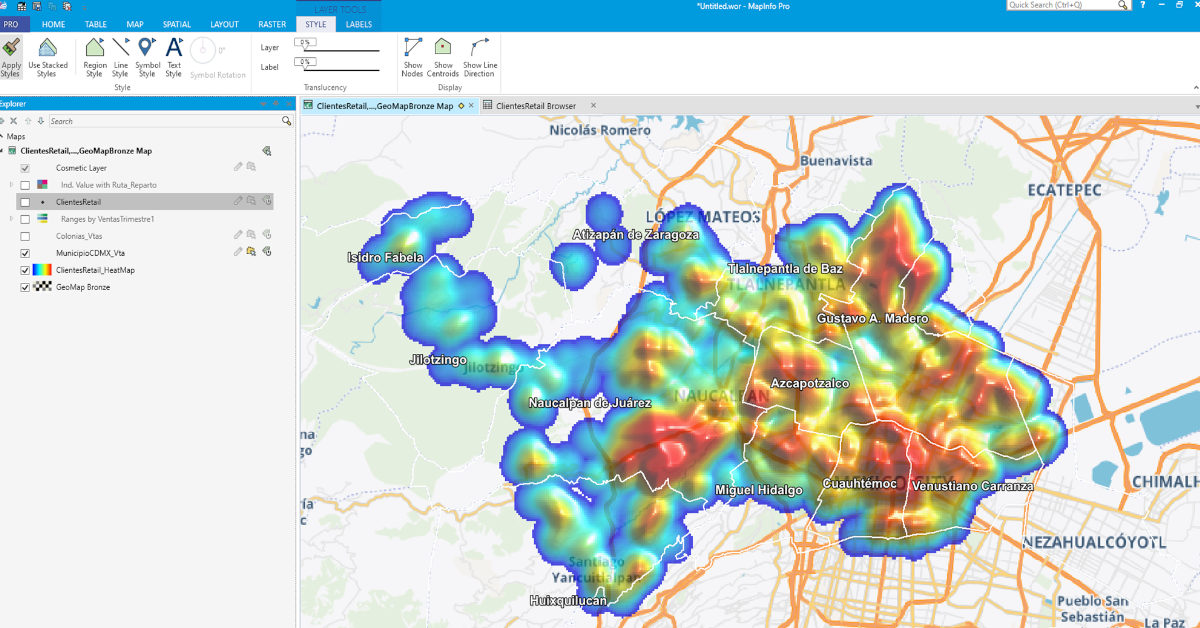 Análisis con mapas temáticos tipo Heatmap o mapa de calor