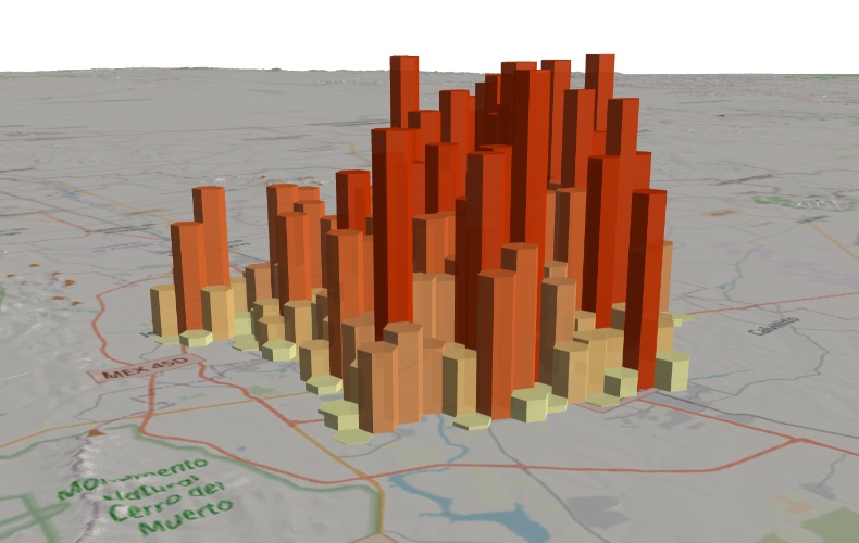 Mapa 3D - realizado con MapInfo Pro