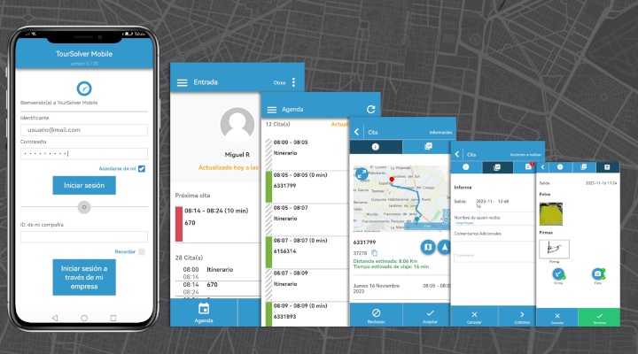 TourSolver Mobile app móvil para el personal en campo